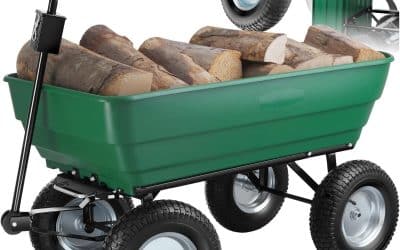 Test du chariot de jardin Tectake 403577 : capacité 125L et benne basculante