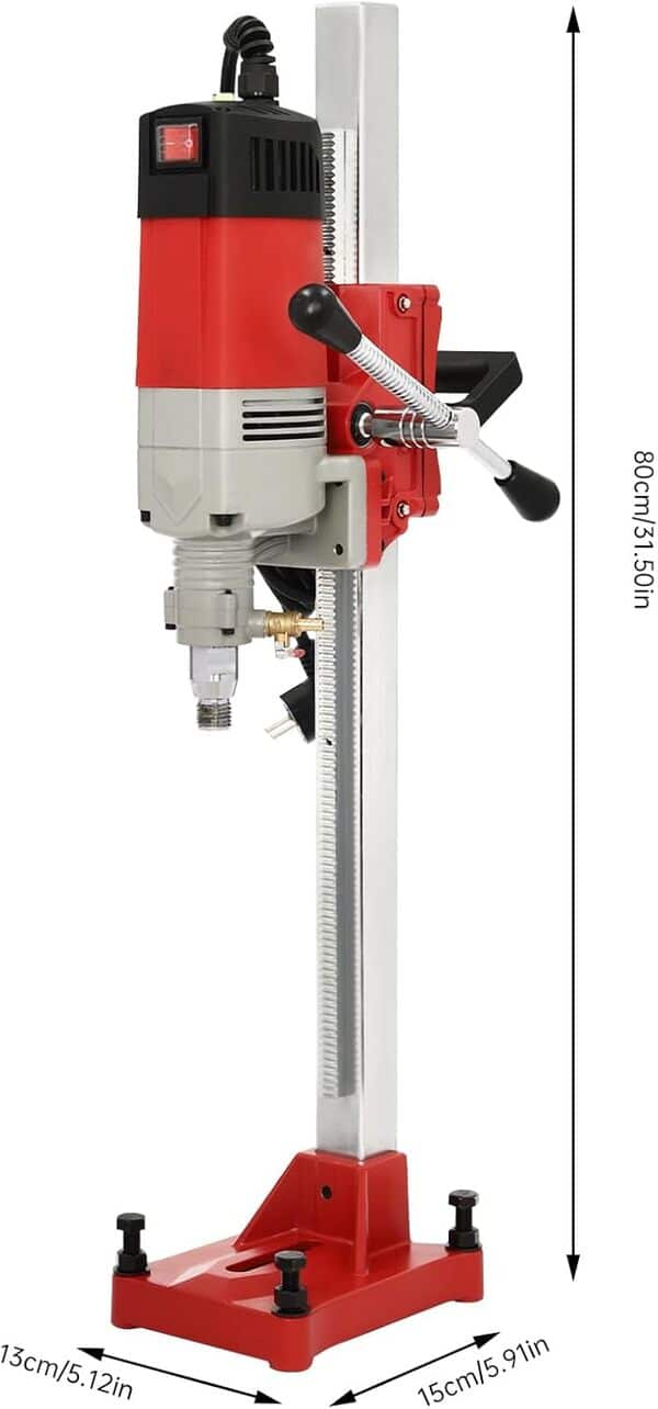 Forage BéTon Carotteuse Humide Sec Perceuse, 740 tr/min Machine de carottage 2,3KW, BéTon Armé Portative 0-165mm Appareil de Forage Diamant Perçage Humide pour Percer Trous Béton Armé Construction