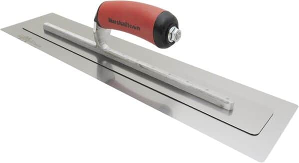 Marshalltown Truelle de lissage PermaFlex à lame très flexible, truelle légère en acier inoxydable, idéale pour les plaquistes et les plâtriers, dimensions de la truelle : 457x110 mm, argent