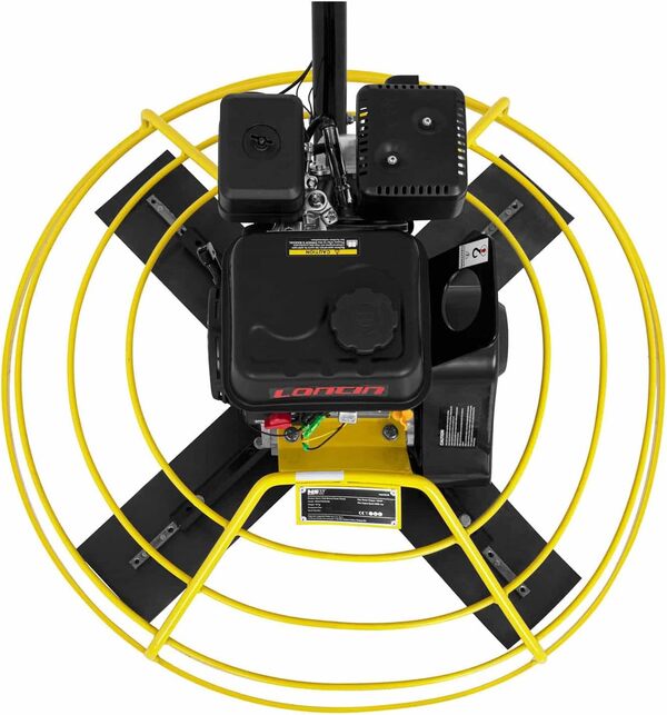 MSW Talocheuse à Béton Thermique, Moteur 4 Temps Essence, 6,5 ch, 4 370 tr/min, Fonction Arrêt D’Urgence, Longueur Pales 35 cm Mécanique Truelle Hélicoptère Lisseuse