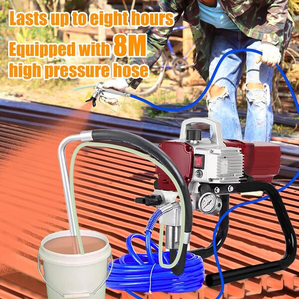 Pulvérisateur haute Airless pression 2300W Pistolet de pulvérisation pour les projets de pulvérisation à grande échelle, tels que les façades de maison, le plafond, les terrasses, les projets de peint