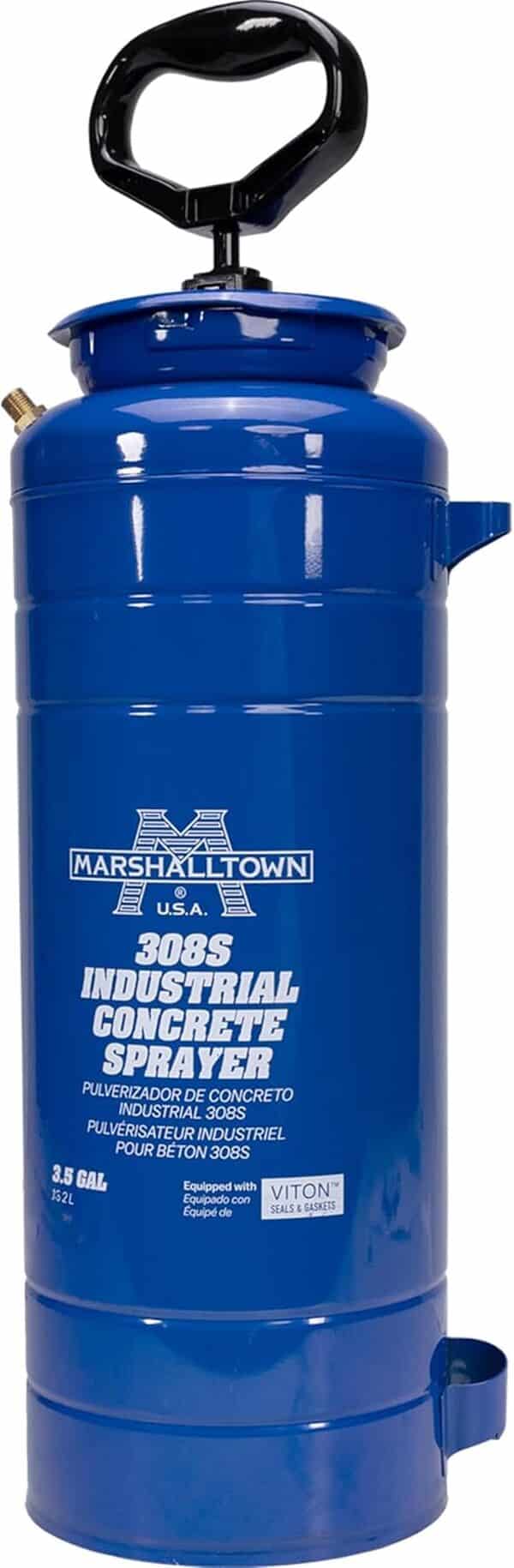 MARSHALLTOWN Pulvérisateur industriel pour béton, pulvérisateur à pompe de 3,5 gallons, baguette en laiton, solvants et rejets de pulvérisation, 308S