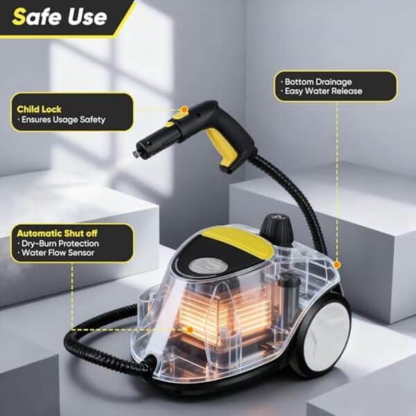 Découverte du nettoyeur vapeur professionnel 2100W : performances exceptionnelles, efficacité redoutable. Révolutionnez votre ménage avec la puissance d'un nettoyage professionnel à domicile.