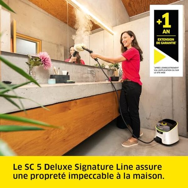 Découvrez l'efficacité incomparable du kärcher SC 5 Deluxe à 4 bar : un nettoyeur vapeur puissant pour un ménage impeccable et écologique.