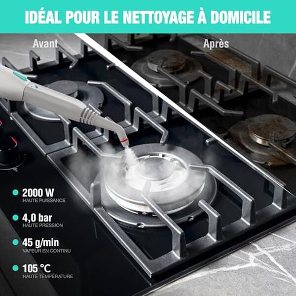 Découvrez l'efficacité redoutable du nettoyeur vapeur Haushof 2000W pour un nettoyage sans effort de votre maison