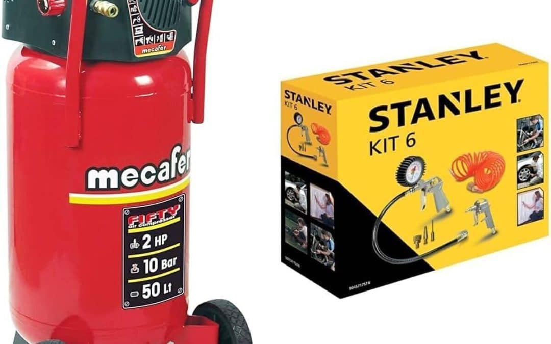 Test : compresseur Mecafer 50 L 2 hp et accessoires Stanley