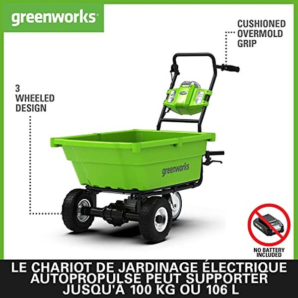 Découvrez notre test détaillé du chariot électrique Greenworks G40GC avec capacité 100 kg et basculement facile. Caractéristiques, performances et verdict final.