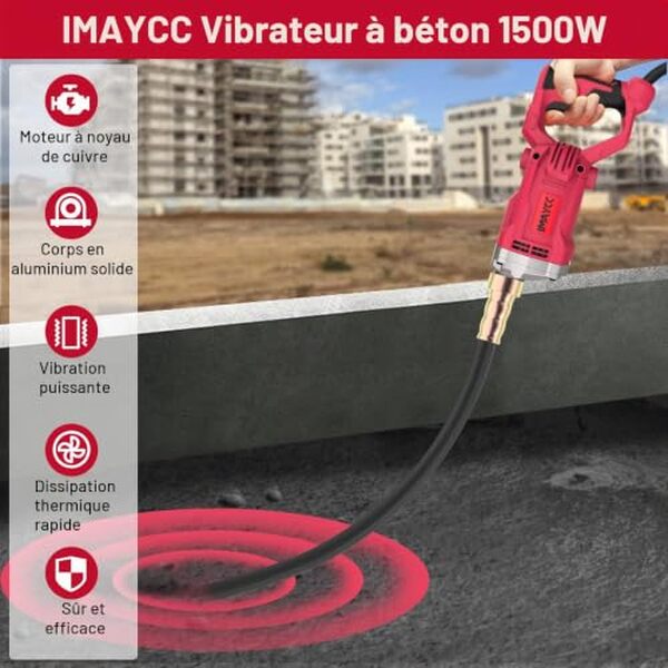 Découvrez notre test complet du vibrateur béton IMAYCC 1500W : performances, puissance et verdict d'utilisation pour vos travaux de béton.