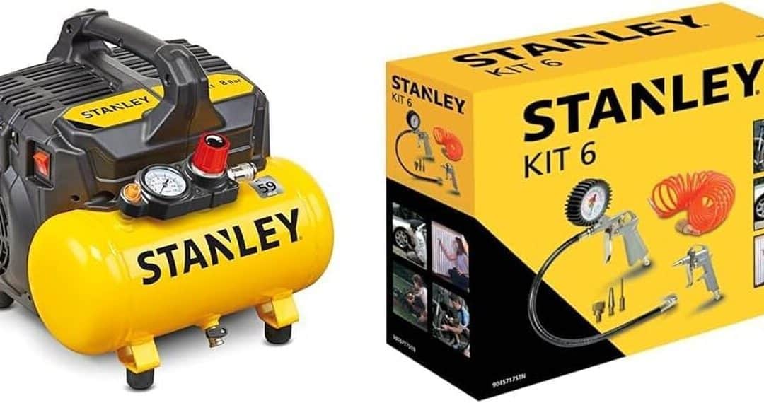 Test du compresseur silencieux Stanley DST 100/8/6 et accessoires