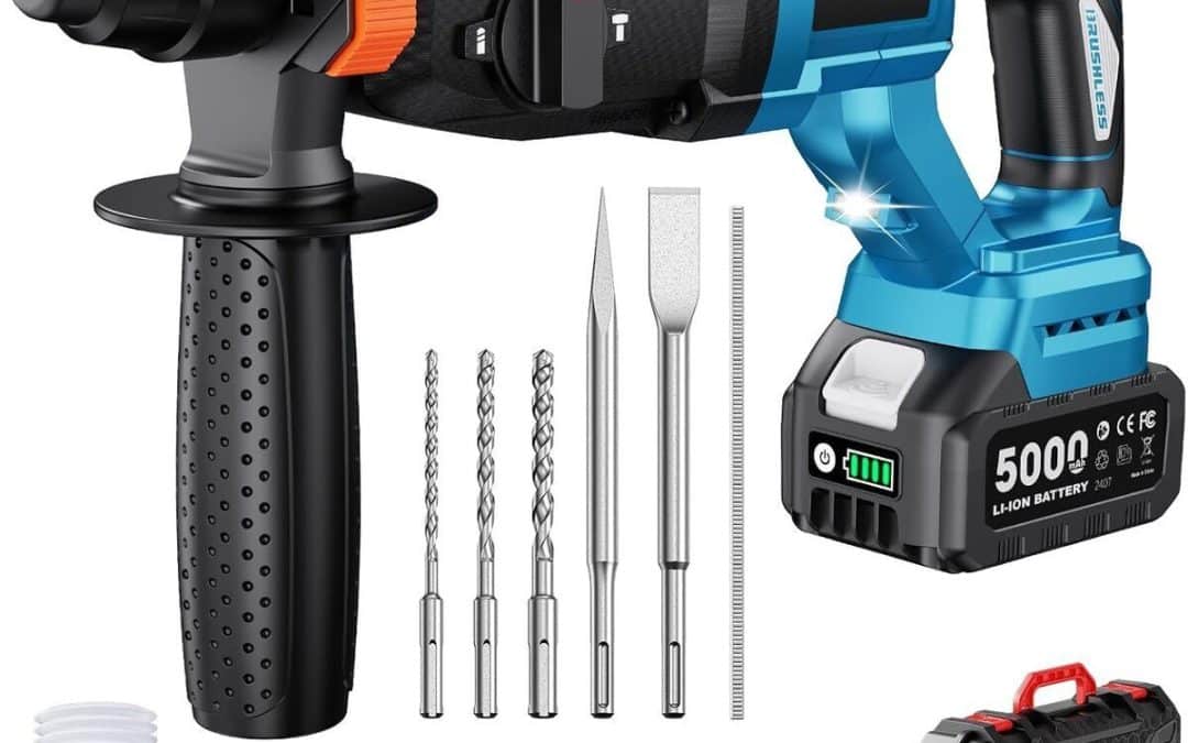 Test du marteau perforateur sans fil Seesii 3.2J : puissance et polyvalence en un kit complet