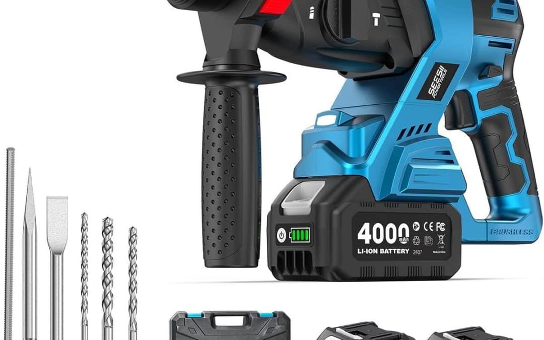 Test du marteau perforateur sans fil SEESII : 600W, 2, 5J, 3 fonctions pour bricolage et rénovations
